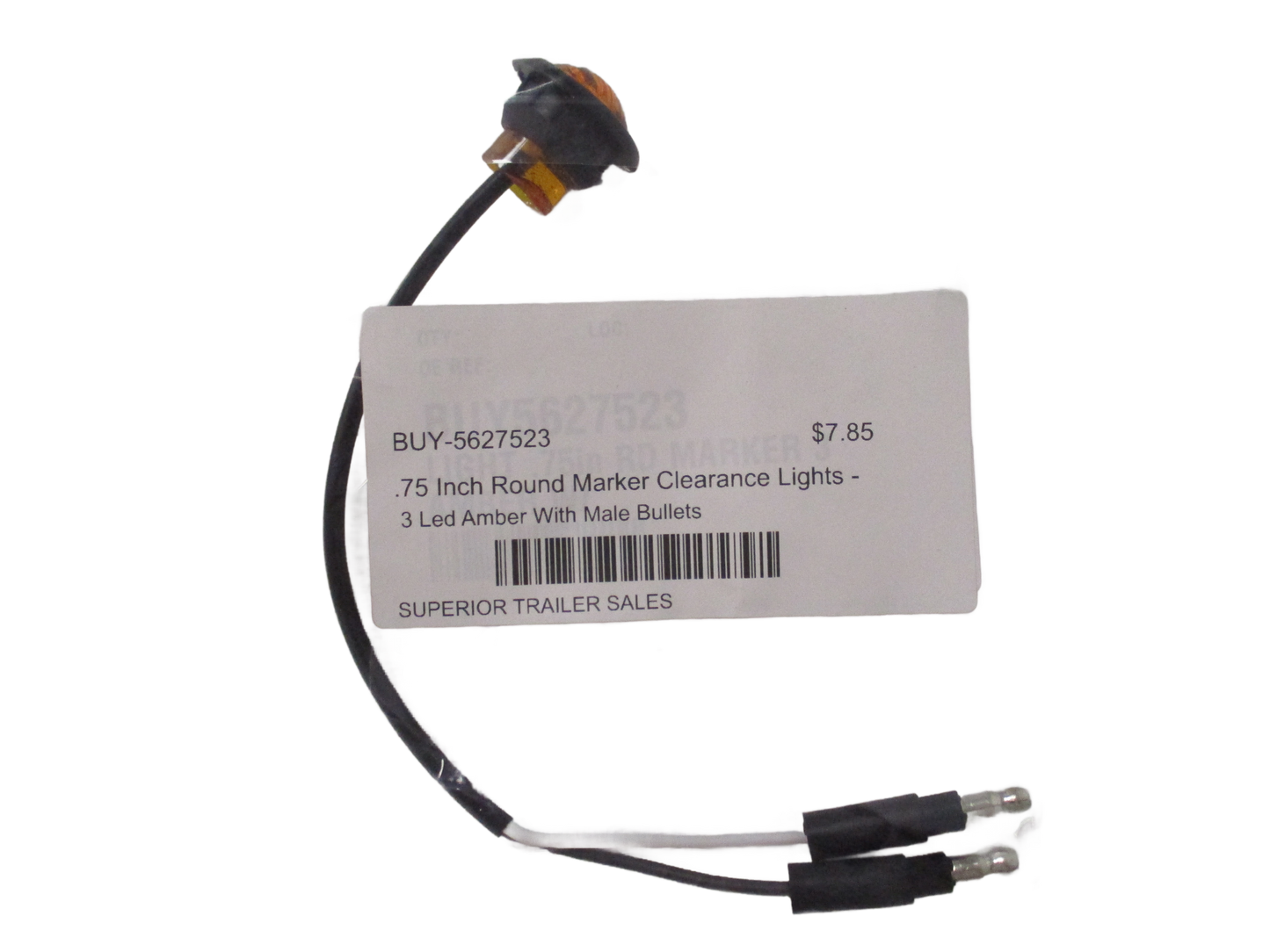 .75 Inch Round Marker Clearance Lights - 3 Led Amber With Male Bullets (BUY-5627523)