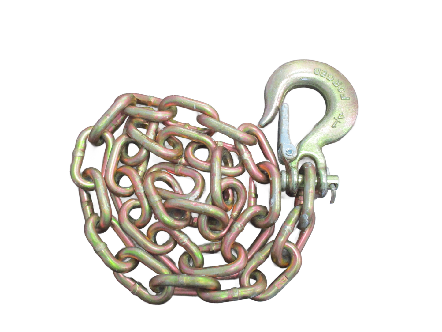 1/4" X 3' GRADE 70 SAFETY CHAIN WITH SLIP HOOK ONE END (1/4"SAFETYCHAIN)