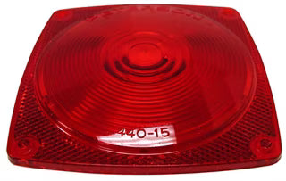 REPLACEMENT LENS FOR 4.4" SQUARE TAIL LIGHT-RED (440-15R)