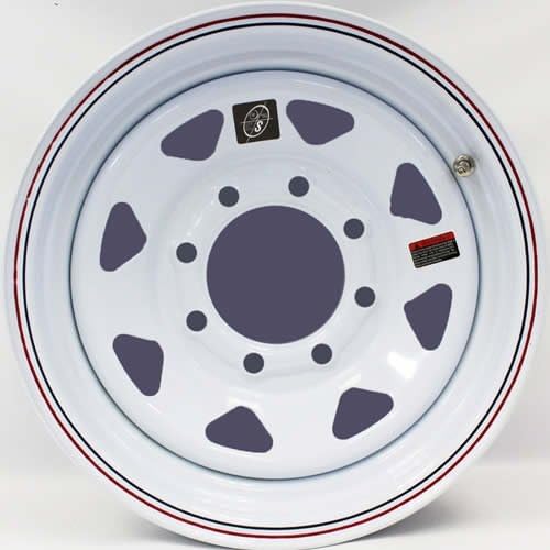 16" X 6" 8 ON 6.5" WHITE SPOKE WHEEL (AWC-W166865WS)