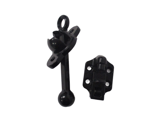 DOOR HOLDER BLACK ALUMINUM 6" (70070071)