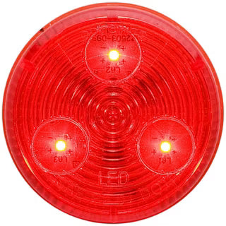 LED Red Marker/Clearance 2 Round, Grommet Mount, 3 Diodes (MCL-55RB)