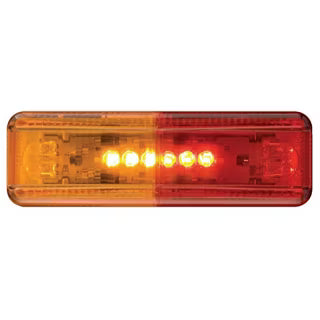 Optronics® LED Fender Bracket Light 4" Red / Amber Rectangular, Thinline, 10 Diode, P2 Rated (MCL-65ARB)