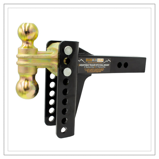 GUSHILL USA ADJUSTABLE TRAILER HITCH BALL MOUNT (PRO-ADJHITCH)
