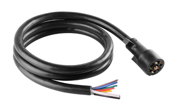 8 FT 7-WAY TRAILER CORD- BLACK (TWRRT1820)