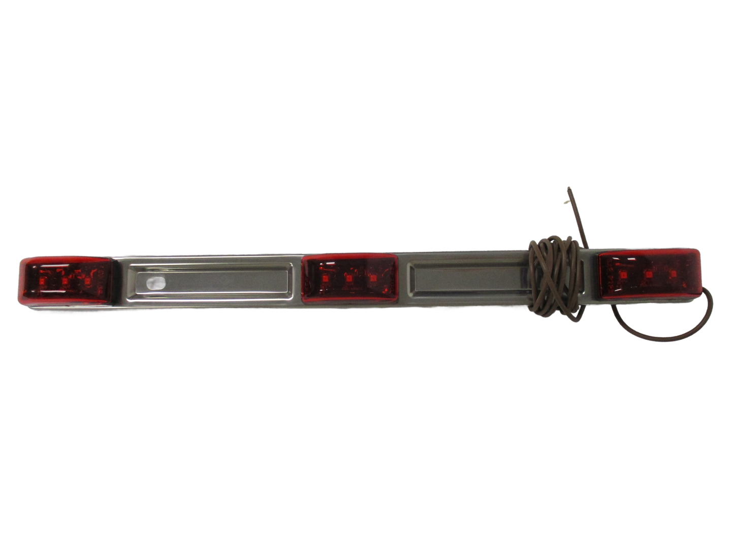 Identification Light Bar for Trailers over 80" Wide - Submersible - 9 LEDs - Silver Base - Red (OPT-MCL-97RB)