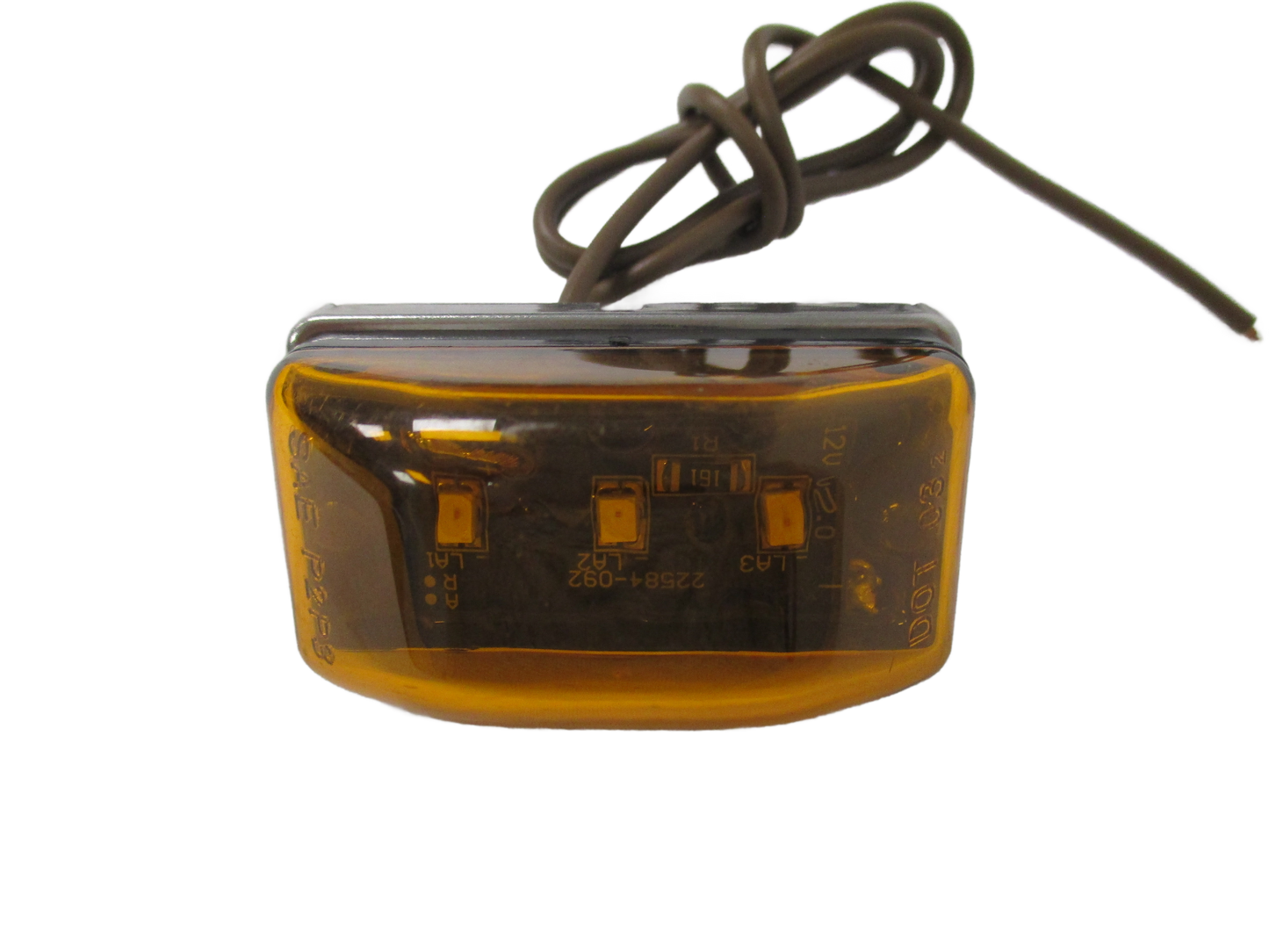 Optronics LED Clearance or Side Marker Light - Submersible - 3 Diodes - Rectangle - Amber Lens (OPT-MCL-95AB)