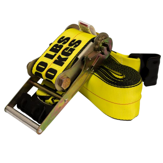 4" X 30' RATCHET STRAP WITH FLATHOOK EACH END (1200-04013)