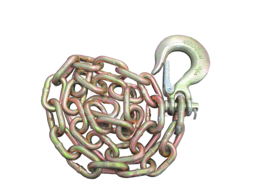 1/4" X 3' GRADE 70 SAFETY CHAIN WITH SLIP HOOK ONE END (1/4"SAFETYCHAIN)