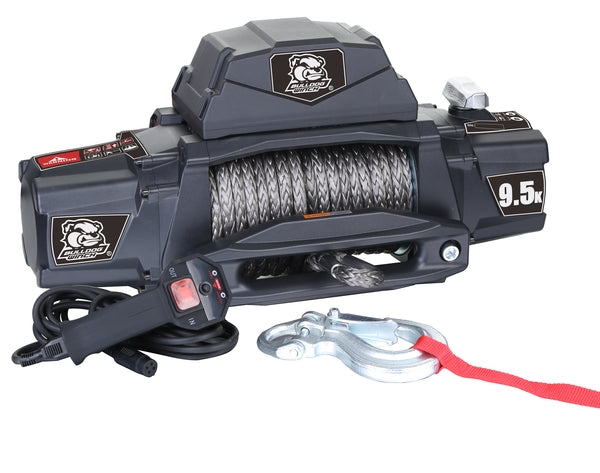 BULLDOG WINCH 9,500 LBS. WITH 5.5 HP SERIES WOUND MOTOR, WIRE ROPE CABLE, ROLLER FAIRLEAD (10042)