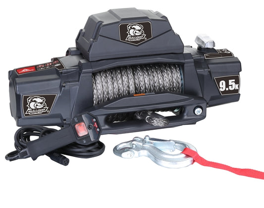BULLDOG WINCH 9,500 LBS. WITH 5.5 HP SERIES WOUND MOTOR, WIRE ROPE CABLE, ROLLER FAIRLEAD (10042)