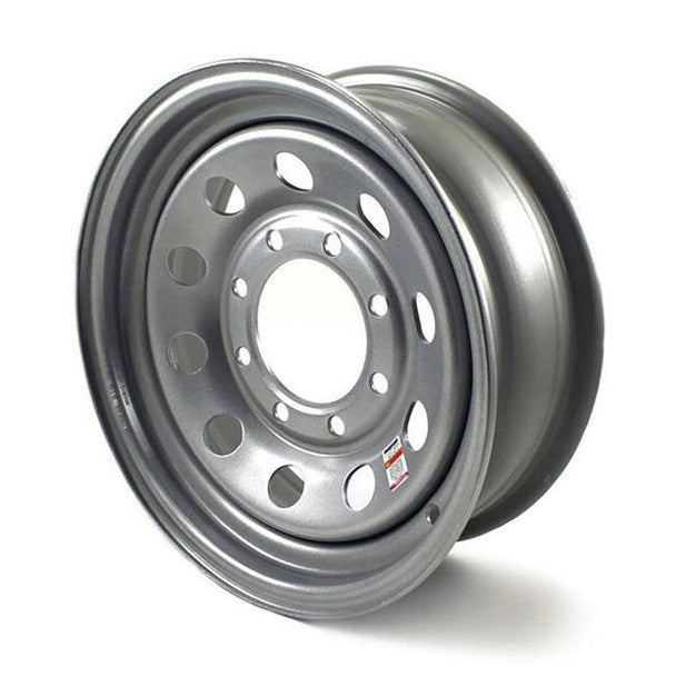 16" X 6" 8 ON 6.5" SILVER MOD WHEEL (awc-16x6 sm w/valve stem)