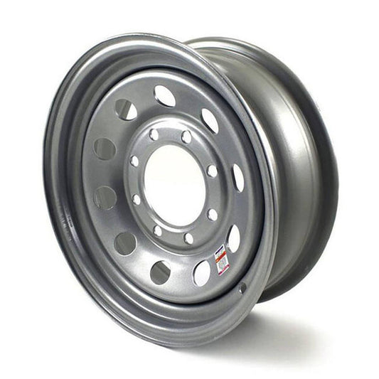 16" X 6" 8 ON 6.5" SILVER MOD WHEEL (awc-16x6 sm w/valve stem)